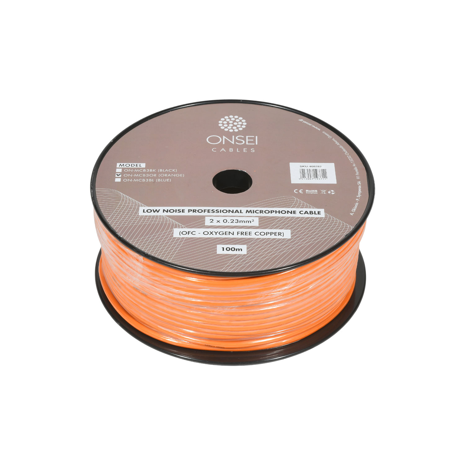 Onsei Καλώδιο Μικροφωνικό 2x0.23mm2 Πορτοκαλί