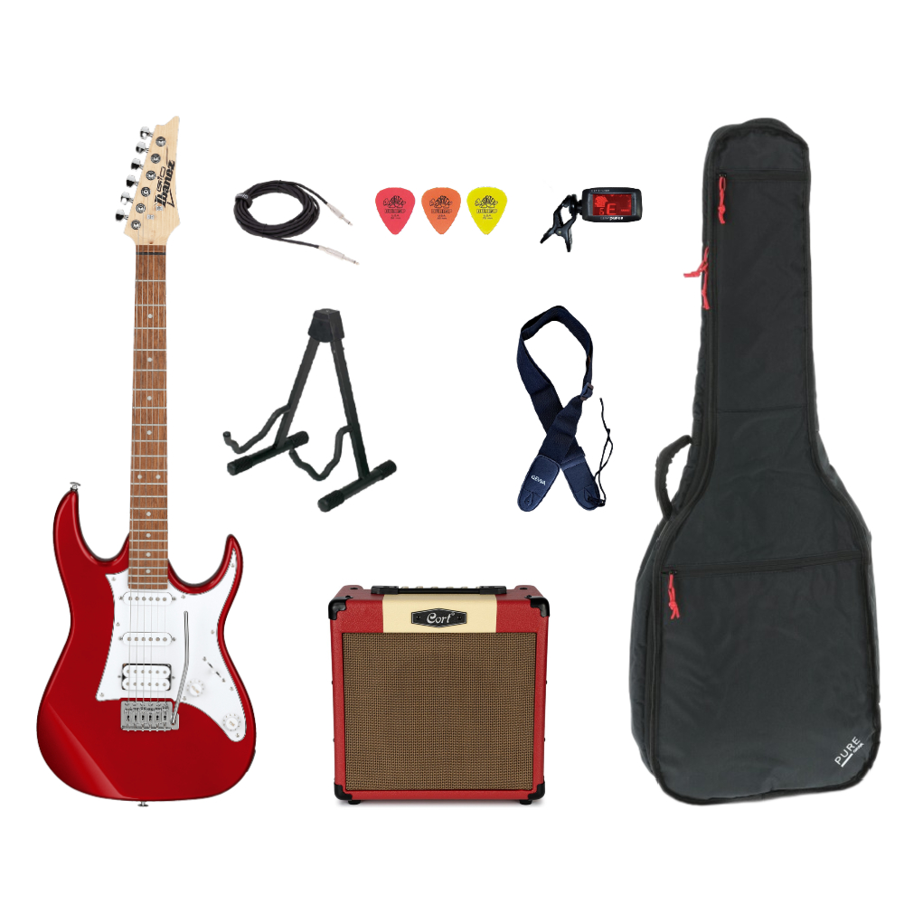 Ibanez Bundle Ηλεκτρικής Κιθάρας Σετ με θήκη, βάση, πένες, ζώνη, κουρδιστήρι, ενισχυτή, καλώδιο