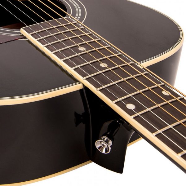 Pr365bi24346 v300bk vintage folk guitar solid top black imd